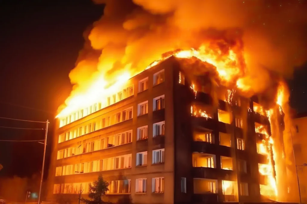 Vad händer vid en brand i ett flerbostadshus